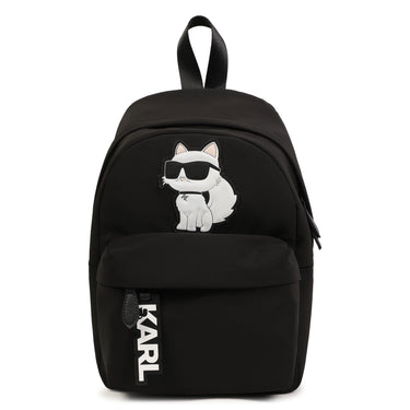 KARL LAGERFELD Backpack para niño negra aplicación choupette